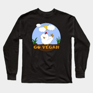 Go Vegan Cute Chick 3 Long Sleeve T-Shirt